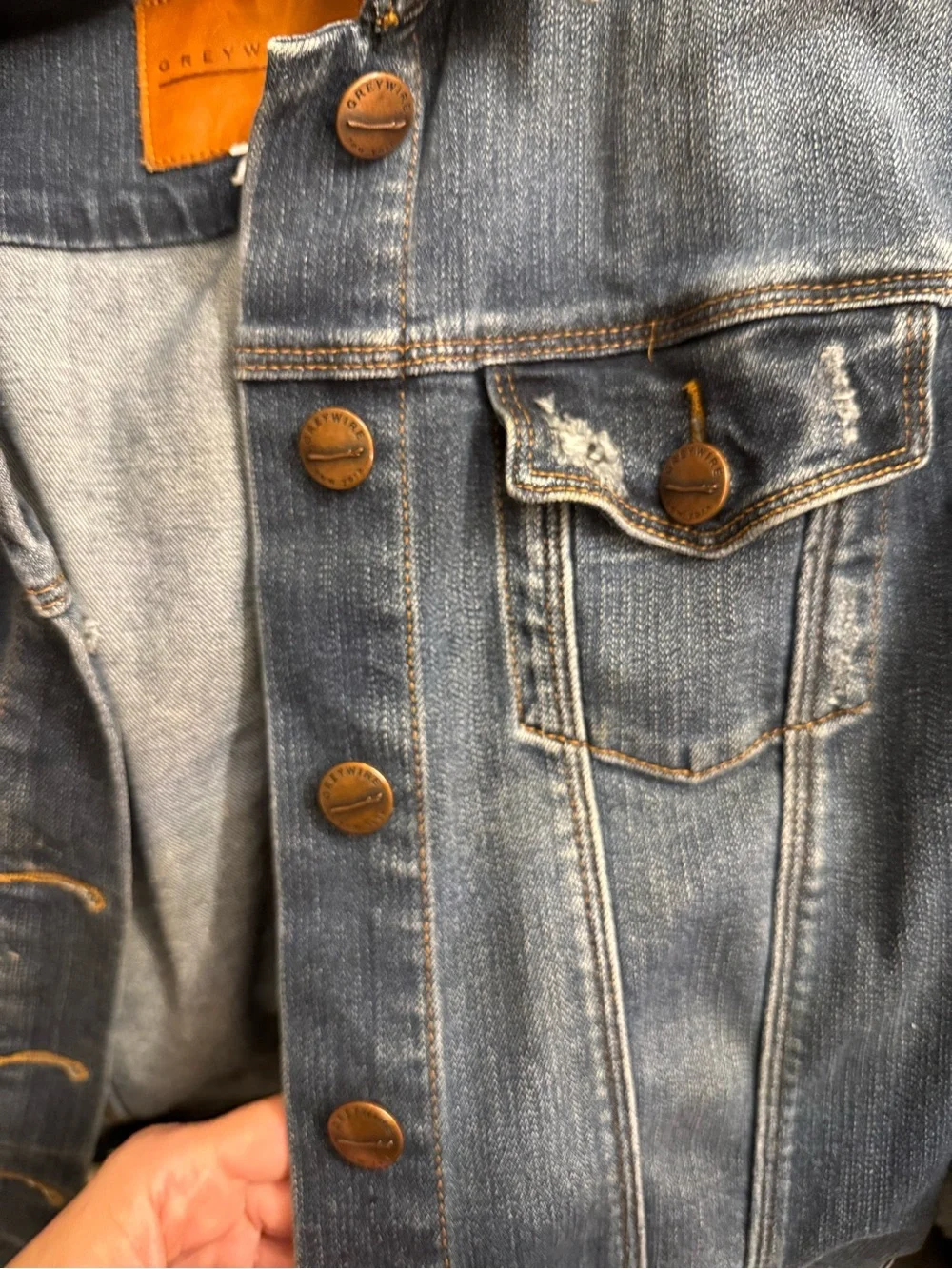 Greywire Classic Dark Blue Denim Jacket with Button-Front